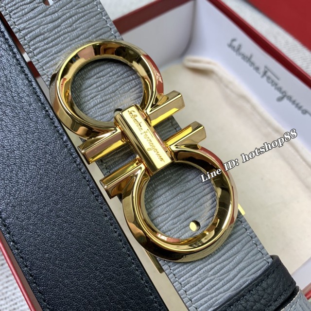 菲拉格慕專櫃款男士皮帶 Ferragamo雙面牛皮紋理腰帶  jjp2281